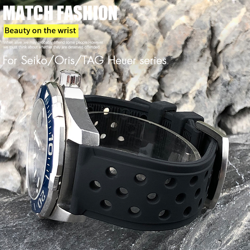 Seiko Watch 5 Sports - Tali Jam Tangan Silikon 22Mm 21Mm