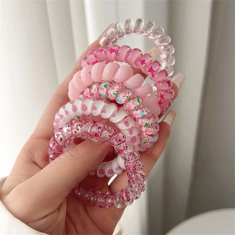 6pcs Ikat Rambut Spiral Resin  - Silicone Band Women ulasan dan harga